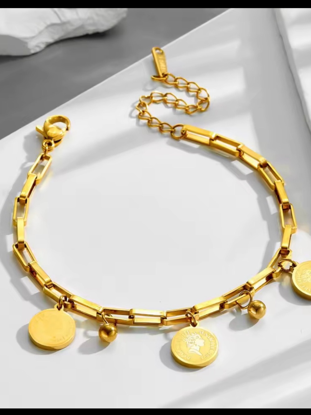18k gold plated stainless steel bracelet - Picture 7 of 10